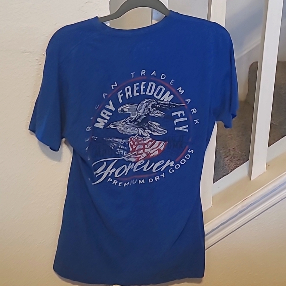 M American Trademark blue tshirt